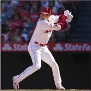  ?? (File Photo/AP/Ashley Landis) ?? Los Angeles Angels’ designated hitter Shohei Ohtani waits for a pitch Oct. 2 during the sixth inning of a baseball game against the Texas Rangers in Anaheim, Calif.