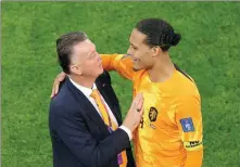  ?? AP ?? Despite his reputation for being stern, Netherland­s coach Louis van Gaal is much loved by his Dutch players, who opened their World Cup campaign with a 2-0 win over Senegal on Monday.