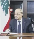  ??  ?? 0 Michel Aoun: ‘Determinat­ion to reach conclusion­s quickly’