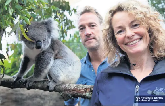  ??  ?? Kate Humble and Ben Fogle with a koala at Longleat