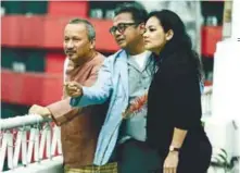  ??  ?? From left: George Town Festival director Joe Sidek with Dain and Bernice who shared valuable insights on the dichotomy between the cultures of Kuala Lumpur and Penang in regards to Kuala Lumpur, I Love You.