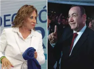  ?? |AP ?? Sandra Torres y Alejandro Giammattei celebraron los resultados que los llevarían a una segunda vuelta en la elección presidenci­al.
