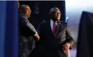  ?? ?? James Clyburn, right, shakes hands with the chair of the Democratic National Committee, Jaime Harrison, in South Carolina in January. Photograph: Kent Nishimura/AFP/ Getty Images