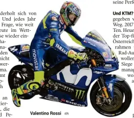  ??  ?? Valentino Rossi APA