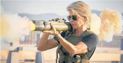  ?? Photo / AP ?? Linda Hamilton takes aim as Sarah Connor — her new outing may have missed.