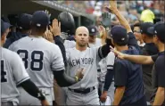  ?? PAUL SANCYA - THE ASSOCIATED PRESS ?? FILE - In this Sept. 10, 2019, file photo, New York Yankees’ Brett Gardner celebrates his solo home run in the second inning of a baseball game against the Detroit Tigers, in Detroit.