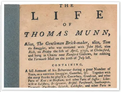  ??  ?? The cover of the rare 270-year-old booklet, The Life of Thomas Munn, listing places he had visited, including Horsham