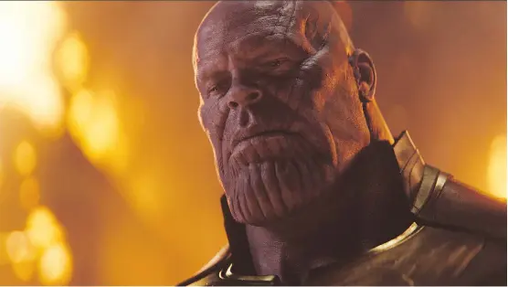  ?? DISNEY ?? Josh Brolin fans will get a chance to see the actor take on two bad-boy roles this summer. First up is Thanos in Avengers: Infinity War. He’s also a villain in the upcoming Deadpool 2.