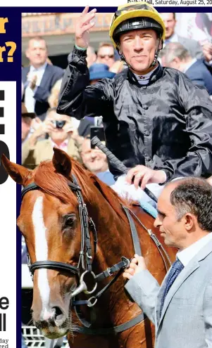  ?? REX ?? Duke of York: Dettori helps Stradivari­us to a £1m bonus