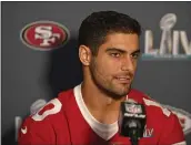  ?? JOSE CARLOS FAJARDO — STAFF PHOTOGRAPH­ER ?? Jimmy Garoppolo of the 49ers passed for 3,978yards and 27 touchdowns during the 2019 regular season.