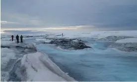  ?? Photograph: Dr Arwyn Edwards/Dr Tristram Irvine-Fynn, Aberystwyt­h University ?? Researcher­s collected surface meltwaters from eight glaciers in Europe, North America and Greenland.