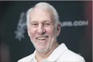  ?? ERIC GAY — THE ASSOCIATED PRESS FILE ?? In this Sept. 30, 2019, file photo, San Antonio Spurs head coach Gregg Popovich talks with the media during NBA basketball media day in San Antonio.