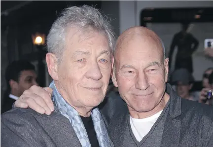  ?? JOEL RYAN/THE ASSOCIATED PRESS ?? Ian McKellen, left, and Patrick Stewart became friends while the two were filming X-Men movies.