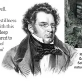  ??  ?? Romantic wanderers: Goethe (above) and Schubert (left) explored nature in poetry and music