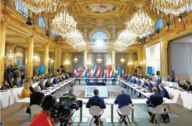  ?? EFE ?? En París, 21 jefes de Estado y ministros de cinco naciones se reunieron para apoyar a Ucrania