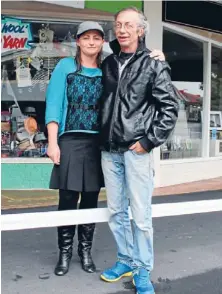  ?? Photo: CALEB HARRIS/FAIRFAX NZ ?? Homeless: Daniell’s Buildings tenant and building manager Peter Critchley, pictured with partner Amy Pearson.