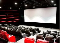  ?? ?? REGULAR SM Cinemas now have modern and sophistica­ted stadium type auditorium equipped with Surround 7.1 sound, laser projection system and 88 premium gliding seating capacity.