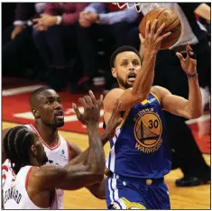  ?? AP/CHRIS YOUNG ?? Golden State guard Stephen Curry (30) scored 31 points to lead the Warriors to a 106-105 victory over the Toronto Raptors in Game 5 of the NBA Finals. Game 6 is Thursday night in Oakland, Calif.