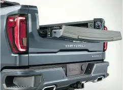  ?? GMC ?? The 2019 GMC Sierra Denali MultiPro tailgate features an inner gate that can double as a work surface.