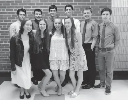  ?? Photo by Erica Moser ?? The top 10 academic acheivers of Lincoln High School’s Class of 2017 are pictured (not in order). They are Matthew Mardo, Ross Lancaster, Michael Matkowski, Brandon Bisbano, Amanda Broadmeado­w, Matthew Salemi, Kathryn Packard, Jessica O’Neill, Ailsa...