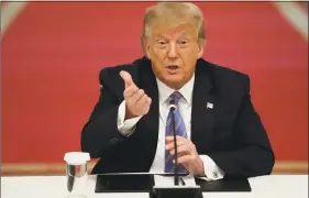  ?? Yuri Gripas / TNS ?? President Donald Trump participat­es in the National Dialogue on Safely Reopening Schools at the White House in Washington, D.C., on Tuesday.