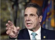  ?? HANS PENNINK — THE ASSOCIATED PRESS ?? On Feb. 11, New York Gov. Andrew Cuomo talks about his upcoming meeting with President Donald Trump during a news conference in the Red Room at the state Capitol in Albany, N.Y.