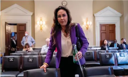  ?? Tucker Carlson. Photograph: Andrew Harnik/AP ?? Harmeet Dhillon, at a congressio­nal hearing in May. Dhillon is a fixture on Fox News and has garnered support from Matt Gaetz and