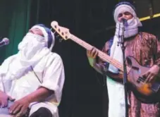  ??  ?? Tinariwen, a group of Mali musicians filtering traditiona­l rock music through an African lens of sounds and experience plays Oriental Theater April 8. Tara Davis, Special to The Know