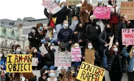  ?? ?? A protest in Trafalgar Square, central London, over violence against women in April 2021. Photograph: Anadolu Agency/Getty Images