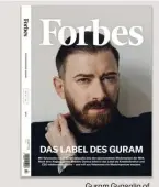  ?? ?? Guram Gvasalia of Vetements on the cover of
Forbes' German edition.