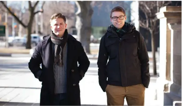  ?? NICK KOZAK FOR THE TORONTO STAR ?? Branksome Hall graduates Andrew Sprung, left, and Reed Wanless were asked to advise a "transgende­r working group,” which will produce guidelines for accommodat­ing transgende­r students.