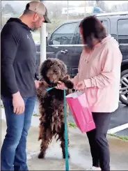  ?? Facebook, Beasley’s Journey Home ?? Beasley was one happy dog after spending 14 months, including two winters, on the streets and finally being reunited with her human owner, Melanee Lundquist, right.