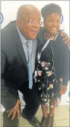  ??  ?? WRITING STAR: The Herald columnist Jonathan Jansen poses with young author Michelle Nkamankeng