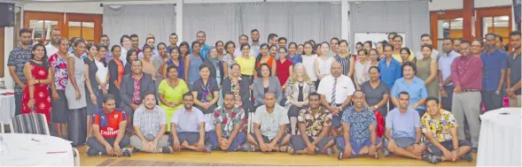  ?? Photo: Ministry of Health and Medical Services ?? Minister for Health and Medical Services Rosy Akbar (second row: sitting fifth from left) at the Doctors’ Induction on January 17, 2018.