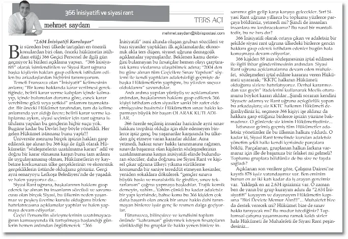 366 Inisiyatifi Ve Siyasi Rant Pressreader