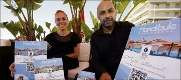  ??  ?? Anaïs-Christelle Galazzo et son conjoint Ahcène sont déjà en discussion avec le restaurant de bord de mer La Mandibule, pour lancer leur projet. (Photo Jean-François Ottonello)