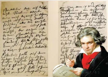  ?? ESPECIAL ?? Mensaje de Ludwig van Beethoven a su “amada inmortal”.