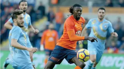  ??  ?? Basaksehir remain in contention for the Super Lig title with a team boasting internatio­nal names like Gael Clichy and Emmanuel Adebayor (centre).