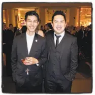  ?? Catherine Bigelow / Special to The Chronicle ?? The Boba Guys co-founders Bin Chen (left) and Andrew Chau at the Asian Art Museum gala.