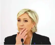  ?? BENJAMIN CREMEL AGENCE FRANCE-PRESSE ?? Marine Le Pen juge que la France n’était «pas responsabl­e» de la rafle du Vél’ d’Hiv, en 1942 à Paris.