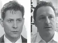  ?? THE CANADIAN PRESS / AP ?? Canadians Michael Kovrig, left, and Michael Spavor, have been detained in China.