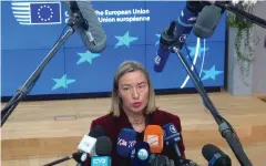  ?? Bild: WIKTOR NUMMELIN/TT ?? NYSTART? EU:S utrikesche­f Federica Mogherini och unionens utrikesmin­istrar samlas i Bryssel för att äta lunch med kolleger från en rad arabländer, inklusive Saudiarabi­en.