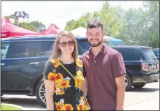  ?? (NWA Democrat-Gazette/Carin Schoppmeye­r) ?? Meghan David and Mitchell Argabright attend the Children’s Safety Center benefit.