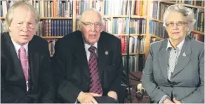  ??  ?? Eamonn Mallie with Ian Paisley, who was the subject of Genesis to Revelation, an in-depth interview with the politician which also featured his wife Eileen