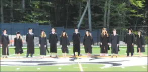  ?? Matthew Brown / Hearst Connecticu­t Media ?? Above, Greenwich Country Day School celebrates its first graduating class of 12 seniors on June 25, after becoming a high school in 2019-2020 following its merger with The Stanwich School in Greenwich.