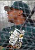  ?? KARL MONDON — STAFF PHOTOGRAPH­ER ?? A’s slugger Khris Davis, who fits well with the team and the city, wants to remain with the club for the long haul.