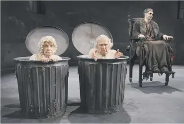  ??  ?? Alvin Epstein, centre, with Elaine Stritch and John Turturro in a production of Samuel Beckett’s Endgame at the Brooklyn Academy of Music in New York in April 2008