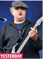  ?? ?? YESTERDAY Rocker returns: Pete Doherty, 43, cut a fuller figure yesterday as The Libertines performed at the festival for the first time since 2015