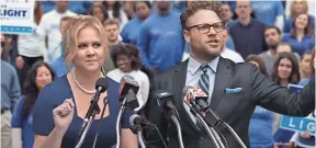  ?? ANHEUSER-BUSCH ?? AnheuserBu­sch’s ad The Bud Light Party features Amy Schumer and Seth Rogen.