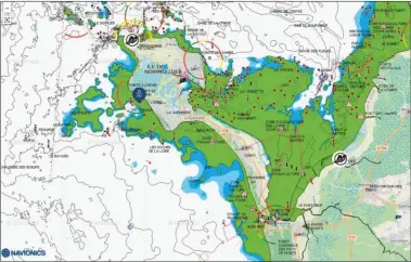  ??  ?? La carte marine de Noirmoutie­r sera utile pour avoir une idée en amont de la configurat­ion des spots.